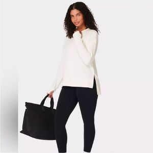 Sweaty Betty London “After Class Longline” Size 12 White Sweatshirt